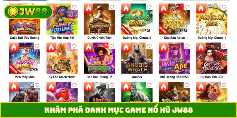 Khám phá danh mục game nổ hũ JW88