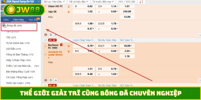 Thế giới giải trí cùng bóng đá chuyên nghiệp